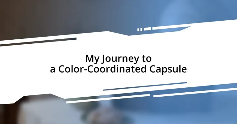 My Journey to a Color-Coordinated Capsule